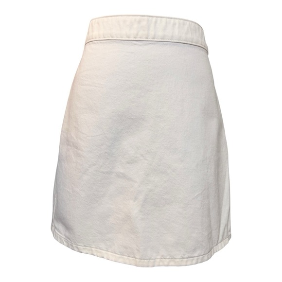 Madewell Denim High Waist Straight Mini Skirt White Size 26 Zip A-Line NF953 NEW - Picture 1 of 8